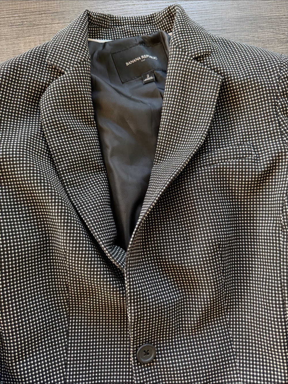 Banana Republic Black & White Micro-Check Blazer